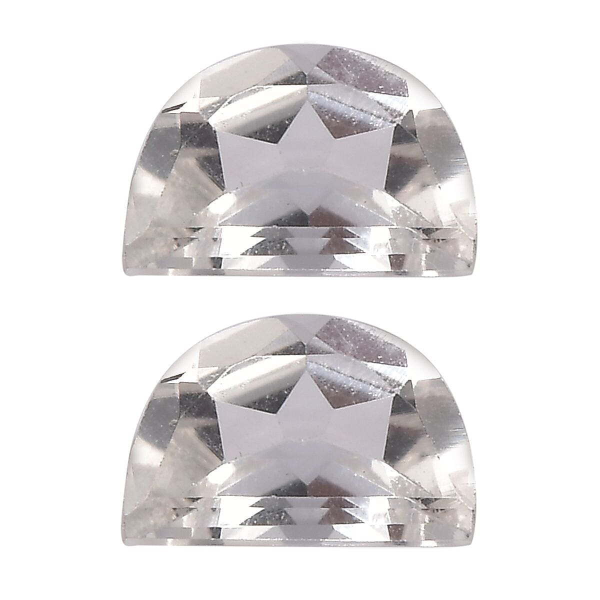 White Topaz Set of 2 (D Shape 6x4 mm) 0.84 ctw Loose Gemstone