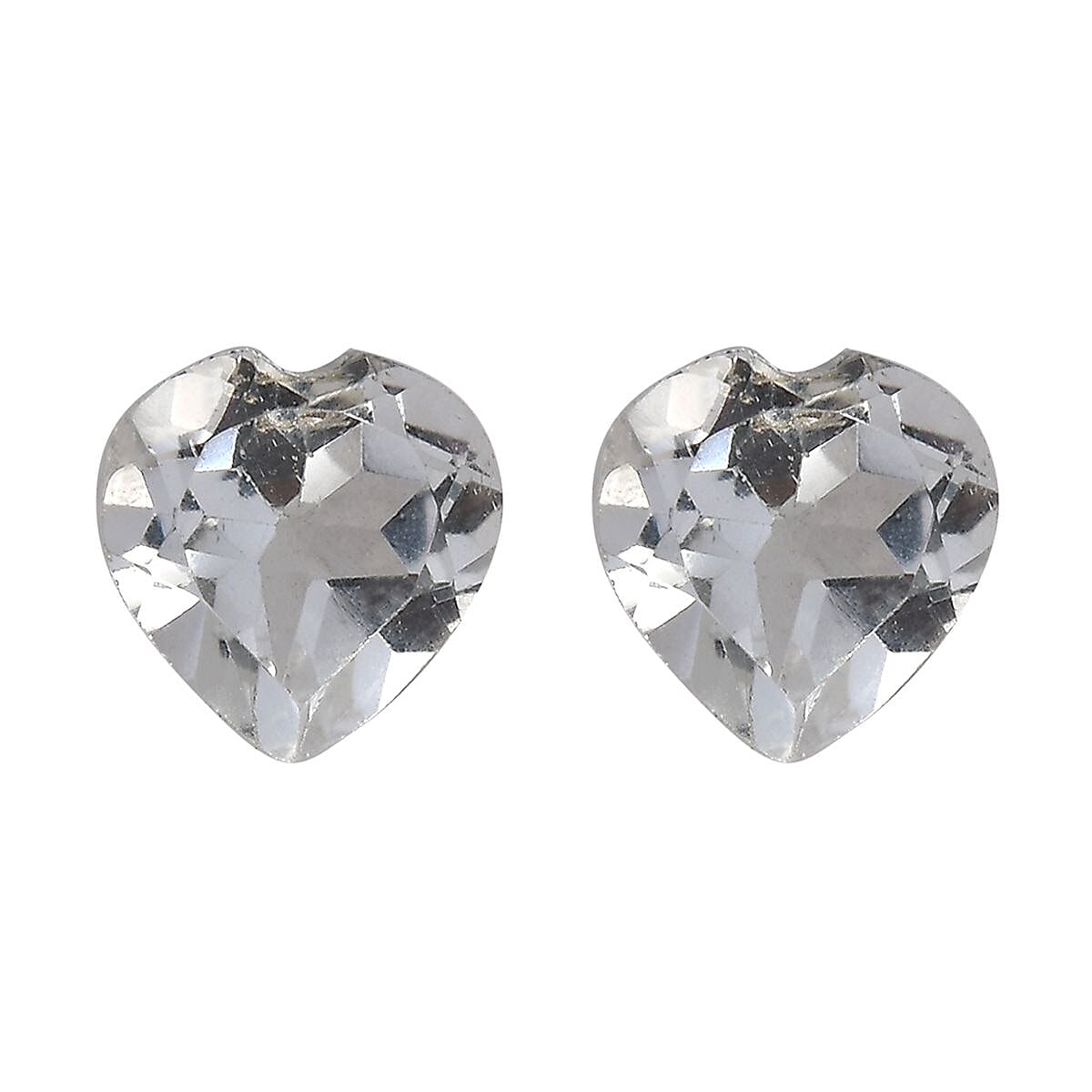 White Topaz Set of 2 (Heart 5 mm) 1.06 ctw Loose Gemstone
