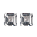 White Topaz Set of 2 (Sqr 6 mm) 2.10 ctw Loose Gemstone - Sticky add to cart bar