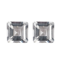 White Topaz Set of 2 (Sqr 6 mm) 2.10 ctw Loose Gemstone