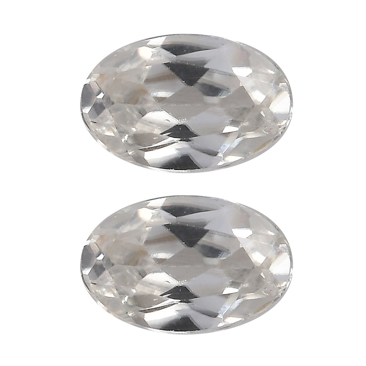 White Zircon Set of 2 (Ovl 6x4 mm) 1.28 ctw Loose Gemstone