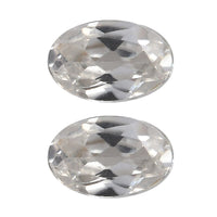 White Zircon Set of 2 (Ovl 6x4 mm) 1.28 ctw Loose Gemstone