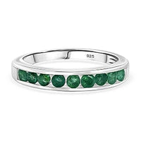 Socoto Emerald 0.57 ctw Ring in Platinum Over Sterling Silver (Size 9)