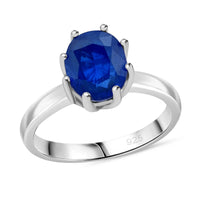 Premium Tanzanian Blue Spinel (DF) 2.00 ctw Ring in Rhodium Over Sterling Silver
