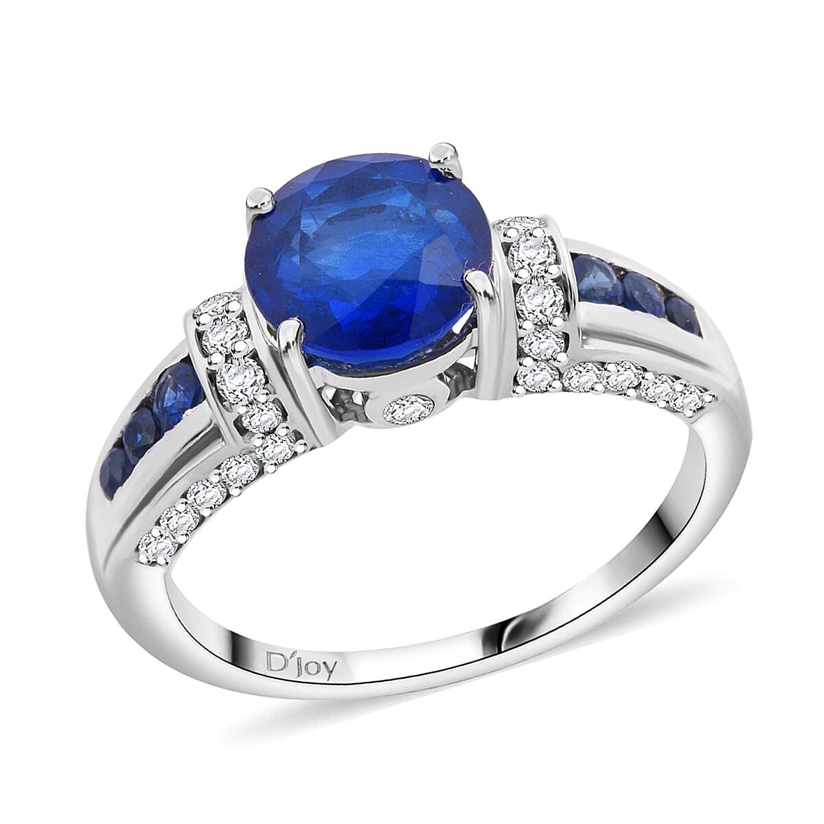 Premium Tanzanian Blue Spinel (DF), Multi Gemstone Ring in Rhodium Over Sterling Silver (Size 10.0) 3.00 ctw