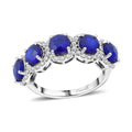 Premium Tanzanian Blue Spinel (DF), Moissanite Ring in Rhodium Over Sterling Silver (Size 10.0) 3.60 ctw - Sticky add to cart bar
