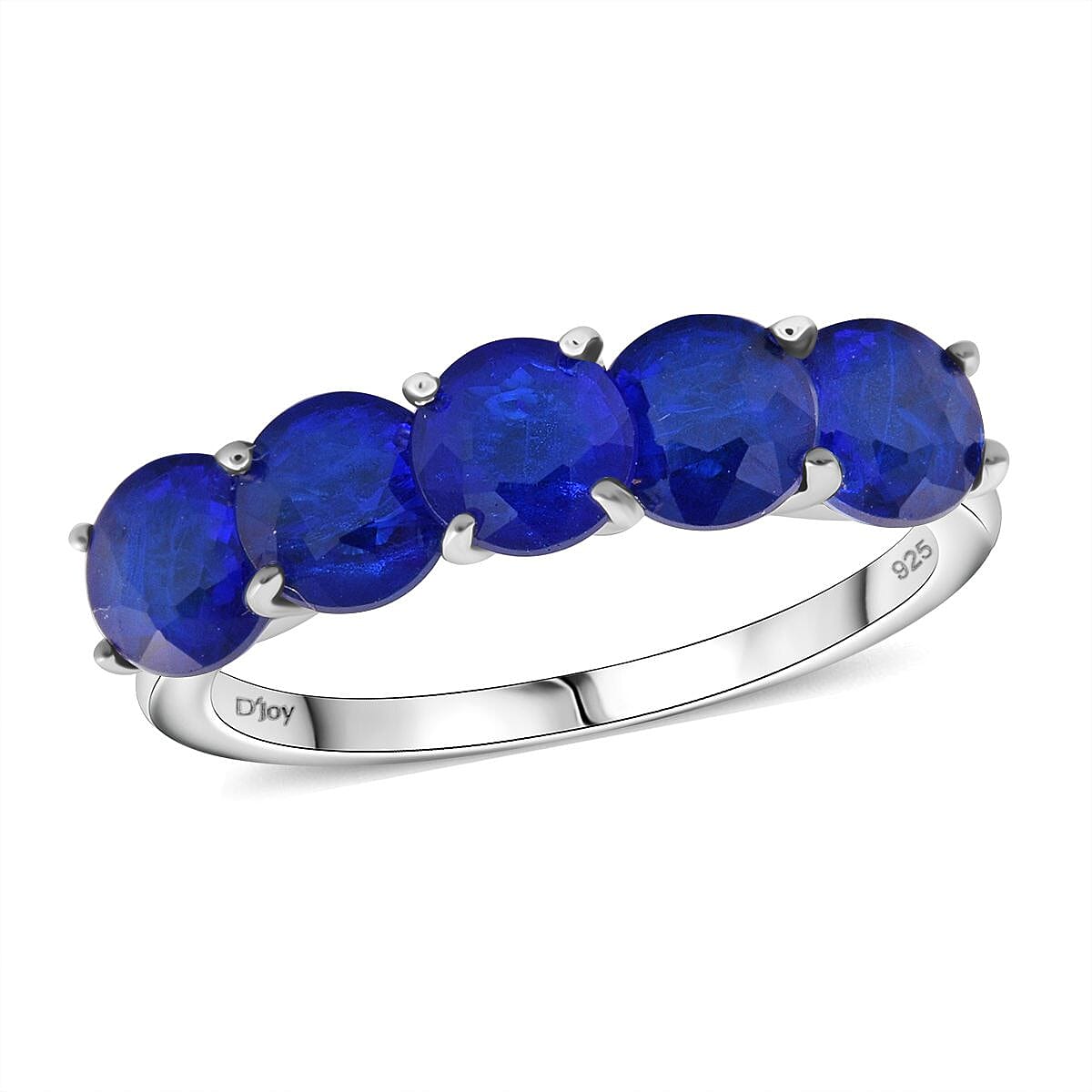 Premium Tanzanian Blue Spinel (DF) Ring in Rhodium Over Sterling Silver (Size 10.0) 2.85 ctw