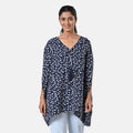 Navy Polyester Mini Kaftan Dress With Waist Tie Tassel Detailing - L (31"x39") - Sticky add to cart bar