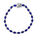Epic Deal Premium Tanzanian Blue Spinel (DF) Crown Bracelet Over Rhodium Over Sterling Silver (6.50 In) 11.00 ctw - Sticky add to cart bar