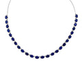 Premium Tanzanian Blue Spinel (DF) 23.00 ctw Crown Necklace in Rhodium Over Sterling Silver 18 Inches - Sticky add to cart bar