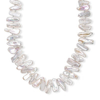 Keshi Pearl Necklace in Rhodium Over Sterling Silver 18 Inches