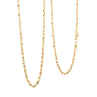 2.5mm Diamond-cut Rope Chain Necklace in 10K Yellow Gold 3.60 Grams 20 Inches