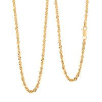 2.5mm Diamond-cut Rope Chain Necklace in 10K Yellow Gold 3.70 Grams 22 Inches