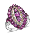 D'Joy Tanzanite, Multi Gemstone Ring in Rhodium Over Sterling (Size 10.0) 4.15 ctw - Sticky add to cart bar
