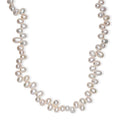 White Freshwater Pearl Necklace in Rhodium Over Sterling Silver 18 Inches - Sticky add to cart bar