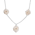 White Freshwater Pearl Necklace in Rhodium Over Sterling Silver 20 Inches - Sticky add to cart bar