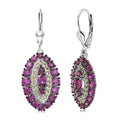 D'Joy Tanzanite, Pink Sapphire Earrings in Rhodium Over Sterling Silver 3.75 ctw - Sticky add to cart bar