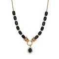 Karis Thai Black Spinel and White Zircon 16.50 ctw Panther Necklace 18 Inches in 18K YG Plated - Sticky add to cart bar