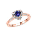 Luxoro 10K Rose Gold Premium Tanzanite, Paraiba Tourmaline, Natural Pink and White Diamond (I2) (0.15 cts) Ring (Size 10.0) 1.00 ctw - Sticky add to cart bar