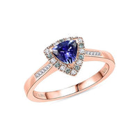 Luxoro 10K Rose Gold Premium Tanzanite, Paraiba Tourmaline, Natural Pink and White Diamond (I2) (0.15 cts) Ring (Size 10.0) 1.00 ctw
