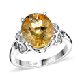 D'Joy Yellow Labradorite and White Zircon 4.40 ctw Ring in Rhodium Over Sterling Silver (Size 10.0) - Sticky add to cart bar