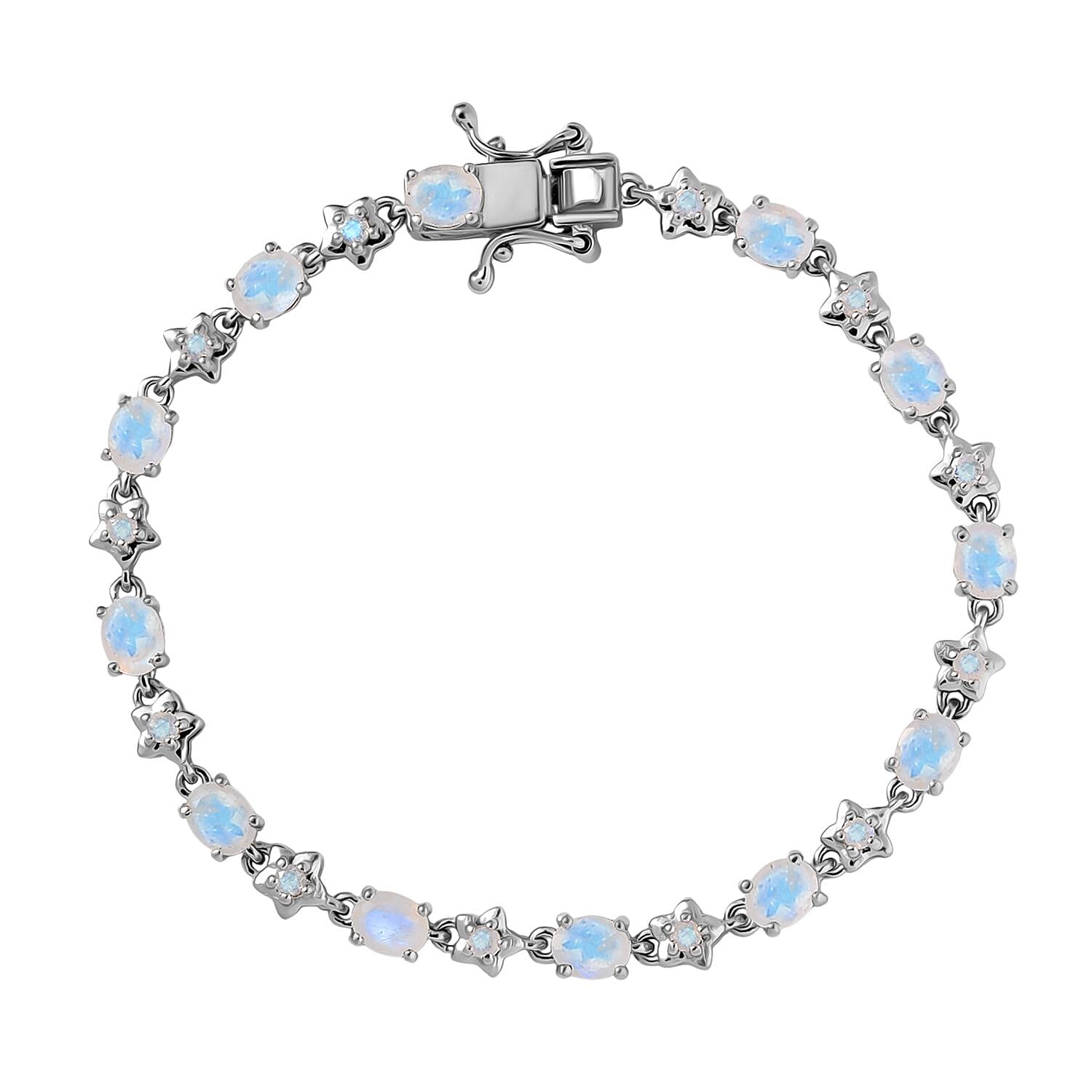 Karis Moon Glow Moonstone Bracelet in Platinum Bond (6.50 In) 5.25 ctw