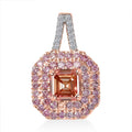 Asscher Cut Luxuriant Lab Grown Pink Diamond (IR) (VS) and Lab Grown Diamond 1.50 ctw Rose Radiance Pendant without Necklace in 10K Rose Gold - Sticky add to cart bar