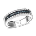 D'Joy Blue Diamond (IR) Ring in Rhodium Over Sterling Silver 0.15 ctw (Size 10.0) 0.15 ctw - Sticky add to cart bar