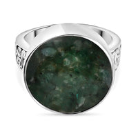Emerald Matrix 9.45 ctw Fancy Ring in Goldtone (Size 8)