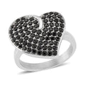 Thai Black Spinel 0.80 ctw Heart Ring in Stainless Steel (Size 10.0) - Sticky add to cart bar