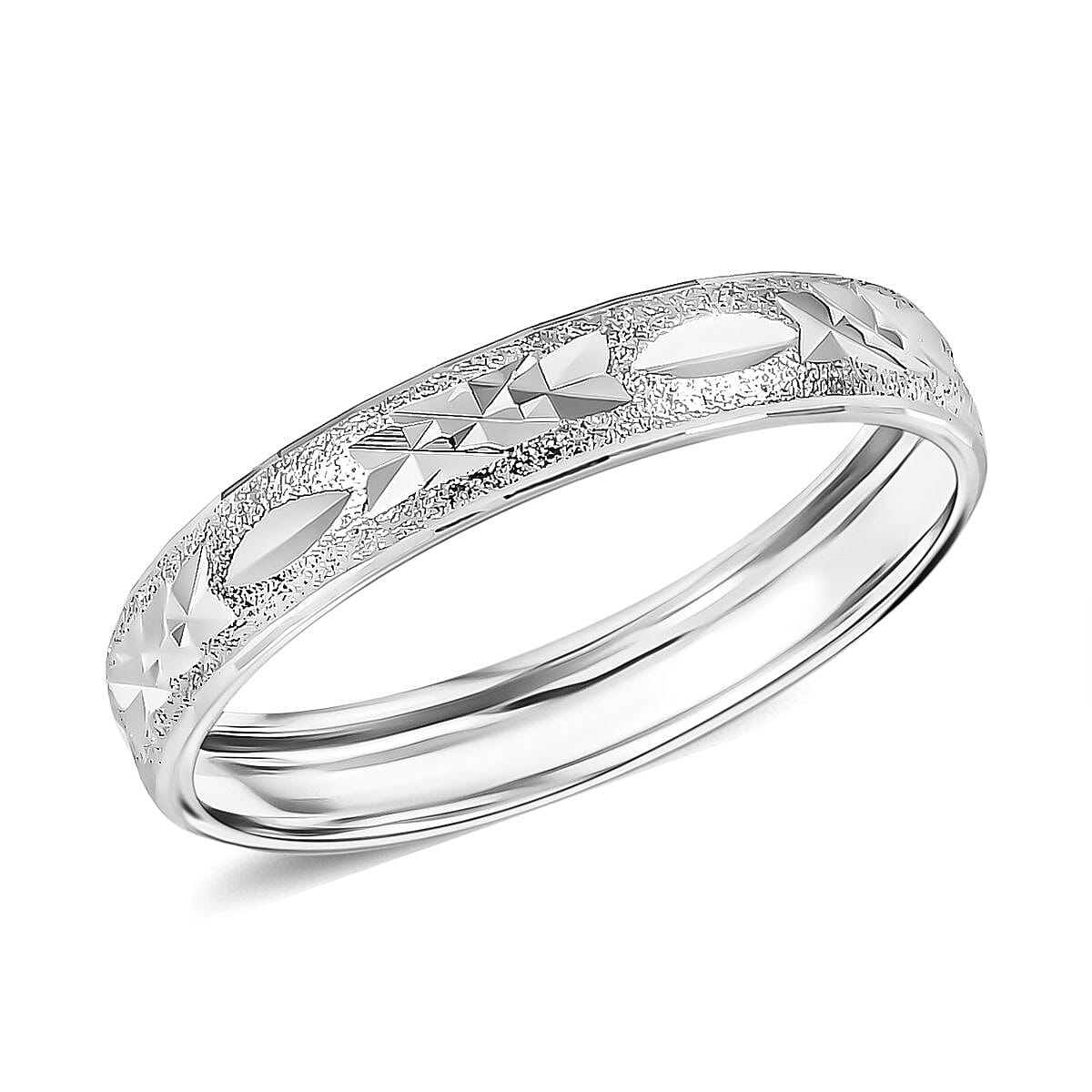 950 Platinum Diamond-cut Band Ring (Size 10.0) (3.50 g)