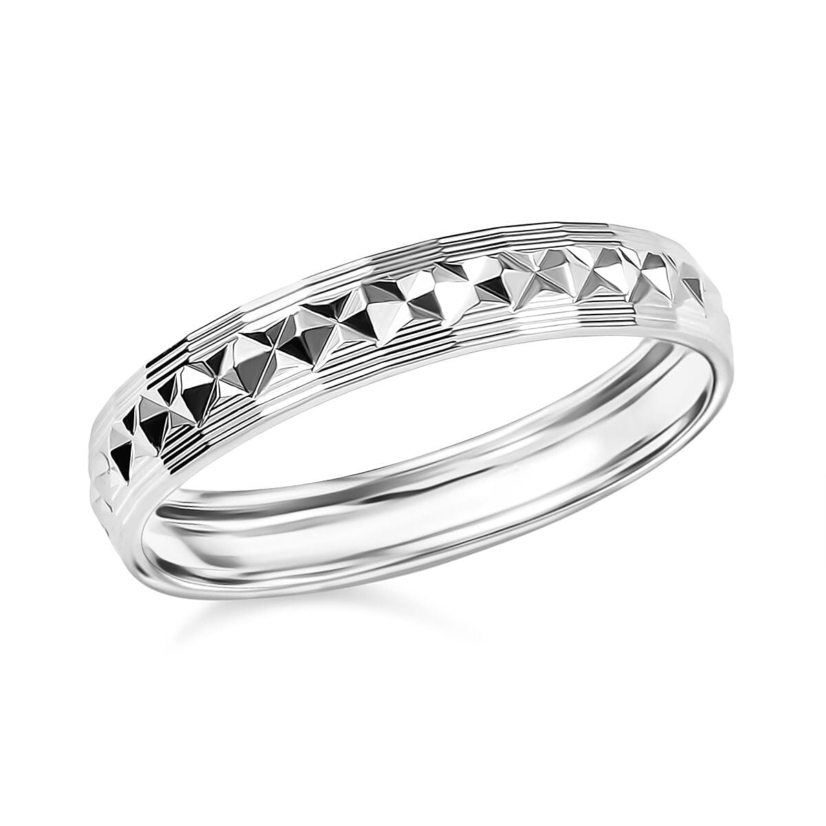 950 Platinum Diamond-cut Band Ring (Size 10.0) (3.30 g)
