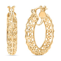 D'Joy Passport to Turkey 18K Vermeil Yellow Gold Over Sterling Silver Hoop Earrings 5.50 Grams