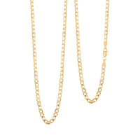 3.5mm Cuban Chain Necklace in 14K Yellow Gold 4.90 Grams 20 Inches