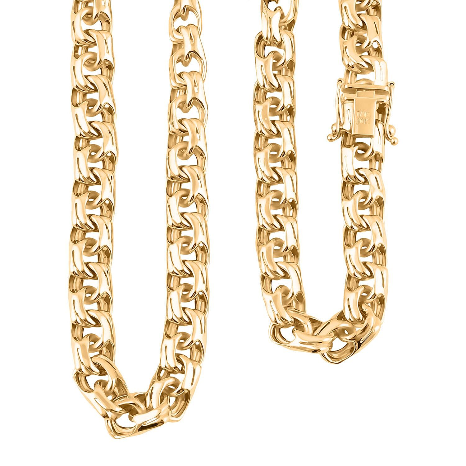 9.8mm Chino Chain Necklace in 10K Yellow Gold 32.4 Grams 22 Inches