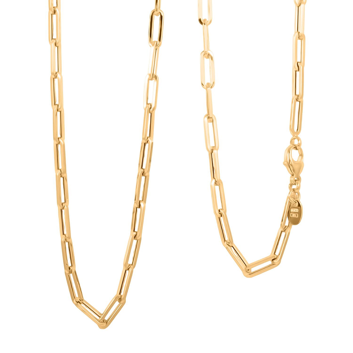 4mm Paper Chain Necklace in 18K Yellow Gold 16 Inches 6.3 Grams