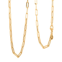 4mm Paper Chain Necklace in 18K Yellow Gold 16 Inches 6.3 Grams