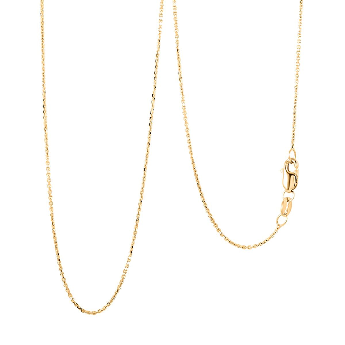 0.25mm Cable Chain Necklace IN 18K Yellow Gold 18 Inches 1.7 Grams