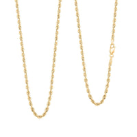 3mm Rope Chain Necklace in 18K Yellow Gold 18 Inches 4 Grams