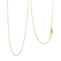 0.25mm Cable Chain Necklace in 18K Yellow Gold 20 Inches 1.8 Grams