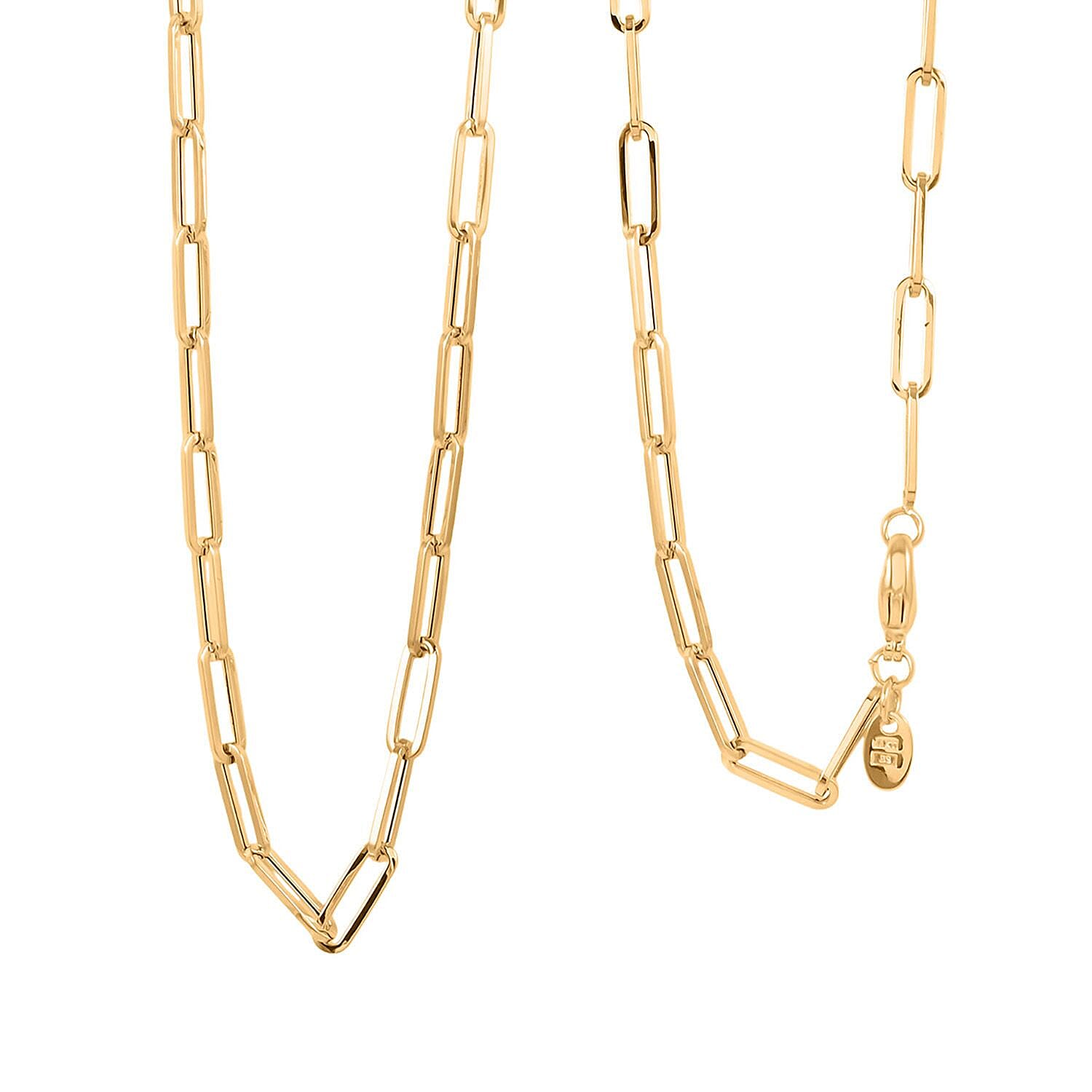18K Yellow Gold 3.5mm Paper Chain Necklace (22 Inches) (6.6 g)