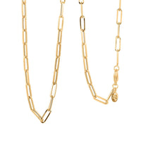 18K Yellow Gold 3.5mm Paper Chain Necklace (22 Inches) (6.6 g)