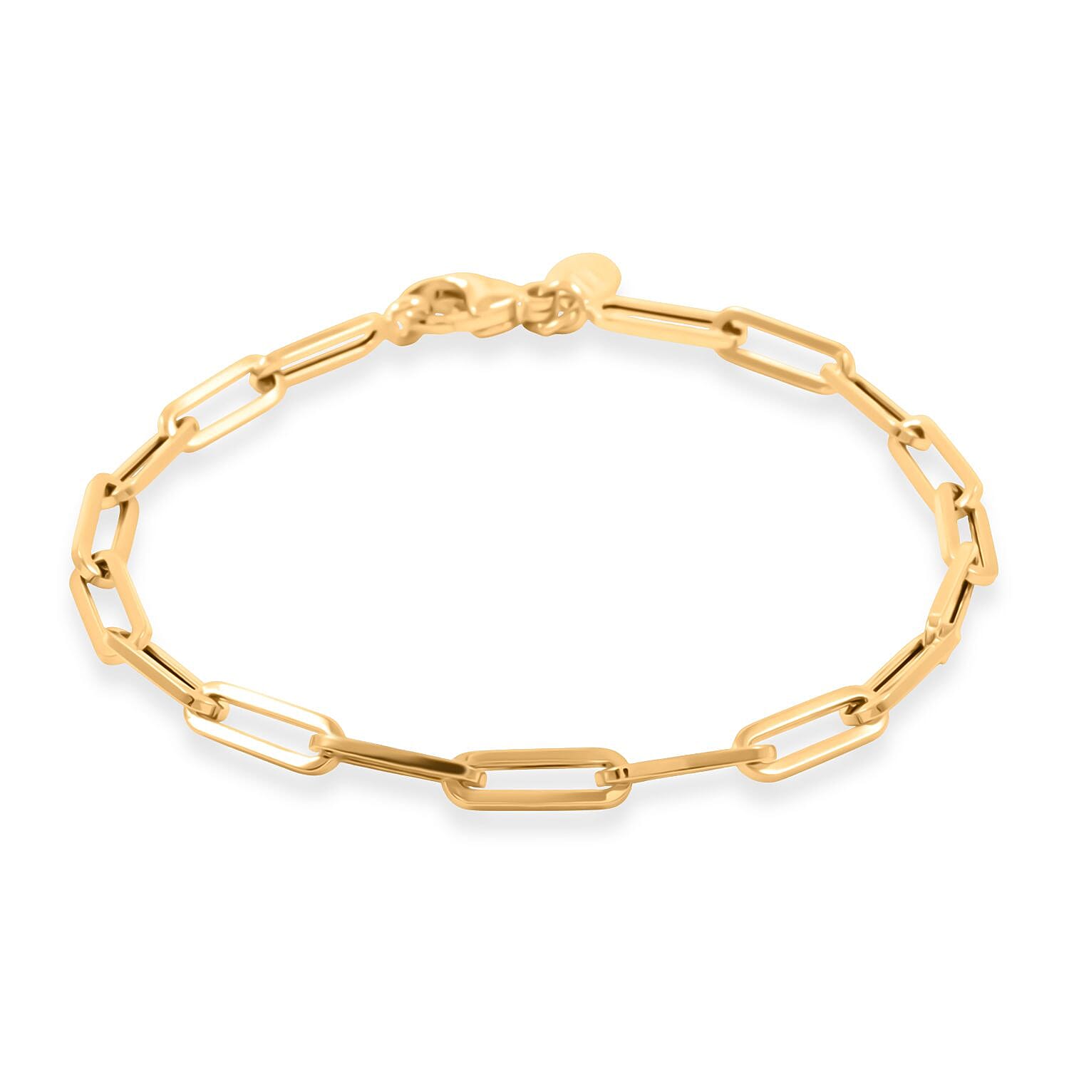 TLV 18K Yellow Gold 4mm Paper Clip Bracelet (7.00 In) (3.4 g)