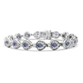 Premium Ceylon Blue Sapphire, White Zircon Bracelet in Rhodium Over Sterling Silver (6.50 In) 7.28 ctw - Sticky add to cart bar
