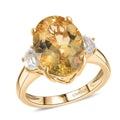 D'Joy Yellow Labradorite and White Topaz 5.80 ctw Crescent Moon Ring in 18K Vermeil Yellow Gold Over Sterling Silver (Size 10.0) - Sticky add to cart bar