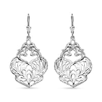 D'Joy Passport to Turkey Floral Earrings in Rhodium Over Sterling Silver 7.10 Grams