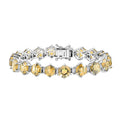 African Amethyst and Moissanite 30.20 ctw Honeycomb Bracelet in Rhodium Over Sterling Silver (7.25 In) - Sticky add to cart bar