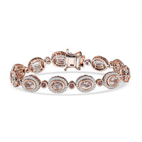 Epic Deal D'Joy Premium Pink Morganite, Multi Gemstone Bracelet in 18K Vermeil RG Over Sterling Silver (7.25 In) 10.75 ctw