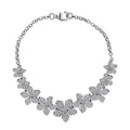Luxuriant Lab Grown Diamond G-H SI 1.50 ctw Floral Cascade Bracelet in Rhodium Over Sterling Silver (7.25 In) 7 Grams - Sticky add to cart bar