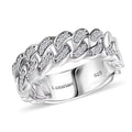 Luxuriant Lab Grown Diamond (G-H SI) Cuban Link Chain Ring in Rhodium Over Sterling Silver (Size 10.0) 0.25 ctw - Sticky add to cart bar